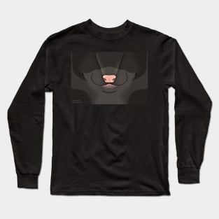 Dark Ferret Face Long Sleeve T-Shirt